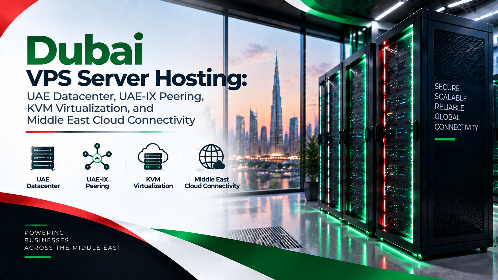 Dubai VPS Server Hosting: UAE Datacenter, UAE-IX Peering, KVM Virtualization, and Middle East Cloud Connectivity