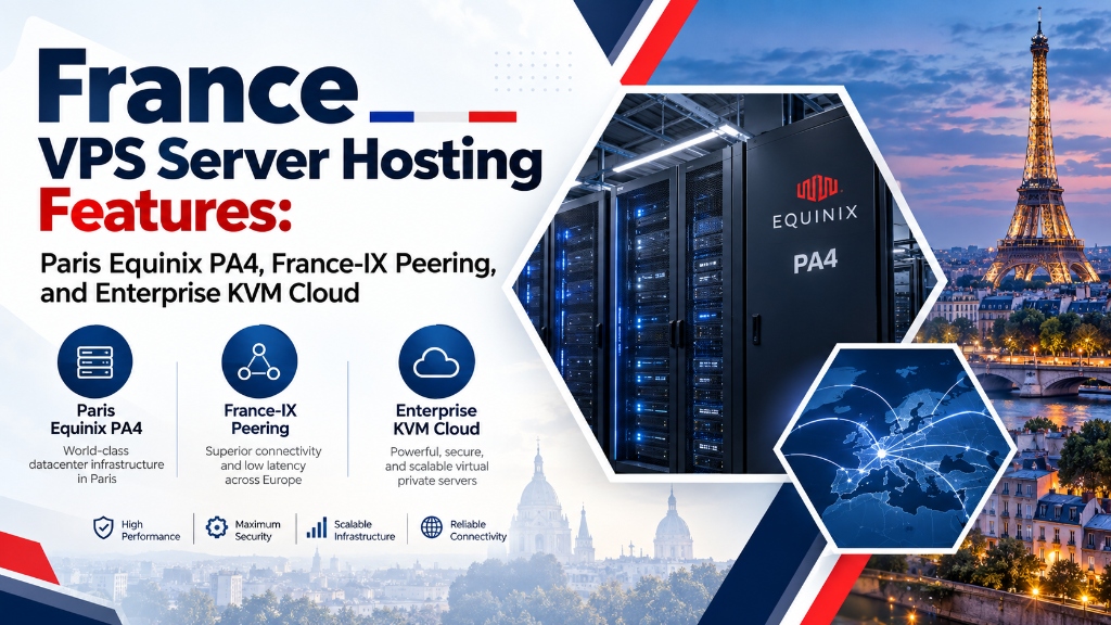 France VPS Server Hosting Features: Paris Equinix PA4, France-IX Peering, and Enterprise KVM Cloud