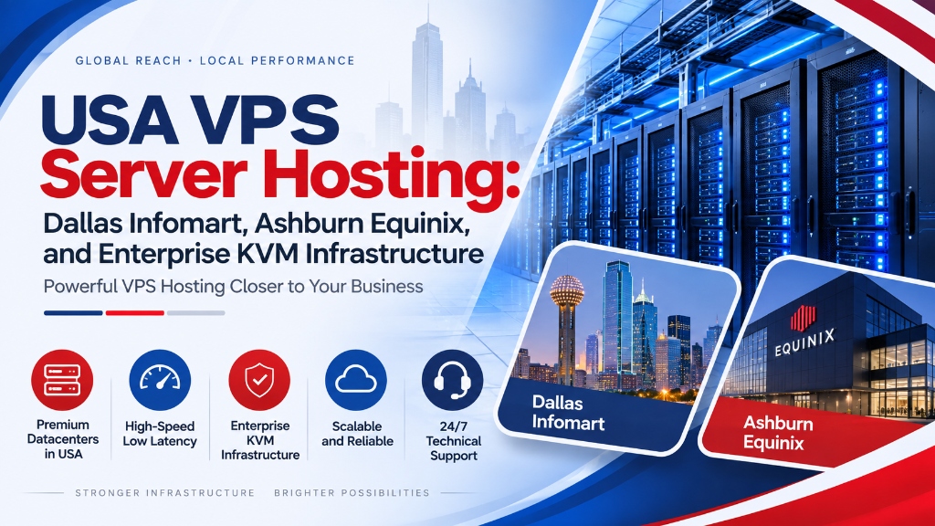 USA VPS Server Hosting: Dallas Infomart, Ashburn Equinix, and Enterprise KVM Infrastructure